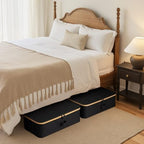 StorageWorks 7" Low Profile Underbed Storage Containers with Bamboo Frame - Image 2