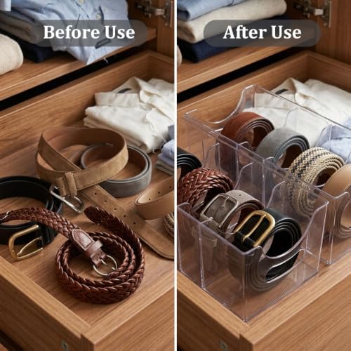 2 Pcs Belt Organizer, with Removable Dividers 5 Compartments - Image 2