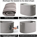 ICERZCZ Large Grey Storage Basket, Blanket Baskets for Living Room, Large Toy Basket for Storage, Woven Cotton Rope Baskets for Blankets, Clothes, Shoes, Books, Grey, 25”x16”x16” (105L) - Image 7