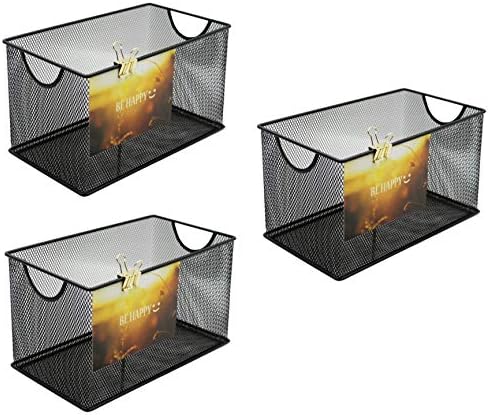 3 Pack Mesh Metal Storage Basket Organizer CD Storage Boxes - Image 5