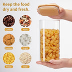 Square Glass Food Storage Jars with Lids 2.47 Qt [Set of 3], Perfect for Pasta, Cookies, Nuts, Coffee, Cereal, Flour, Organize Your Kitchen and Pantry with BPA-Free Glass Jars with Canisters - Image 5