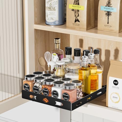 BOIVSHI 1 Tier Pull Out Spice Rack, 10.5" Wx10.5 Wx2.8 H - Image 4
