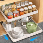 DOMNIU Pull Out Cabinet Organizers Expandable,White,20.8"Depth,2 Pack by DOMNIU