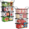 SUNALLY Freezer Organizer Bins, 8 Pack Stackable Pantry Storage Bins, Black by SUNALLY