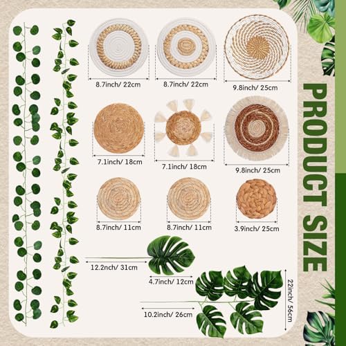 Xuhal 15 Pcs Boho Wall Basket Decor Handwoven Hanging Seagrass Woven Basket - Image 2
