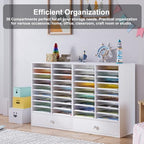 Mail Sorter Wood Literature Organizer, Student Mailbox for Classroom, Desktop Bill Paper Holder for Office Home School, 38 Compartments, White - Image 5