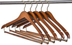 Quality Hangers Wooden Hangers Beautiful Sturdy Suit Coat Hangers with Locking Bar Walnut Finish Gold Hooks (20) - Image 5