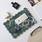Scalloped Natural Marble Tray - Decorative Stone Tray for Bathroom & Vanity - Image 3