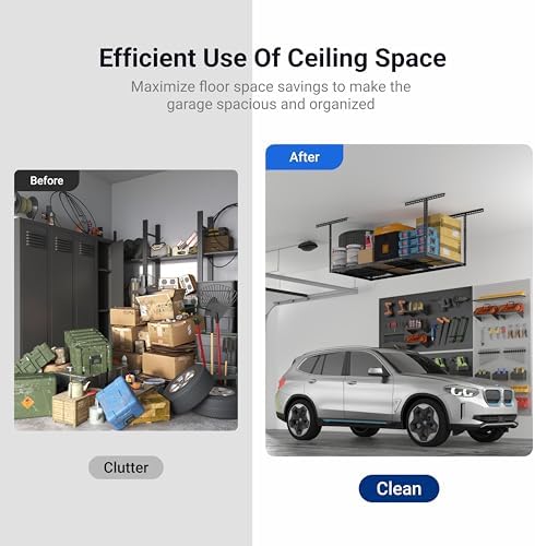 FLEXIMOUNTS 3x6 Overhead Garage Ceiling Storage Rack, 2 Pack, Black - Image 5