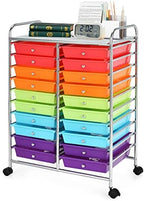 COSTWAY 20-Drawer Rolling Storage Cart, Utility Storage Organizer Cart by COSTWAY