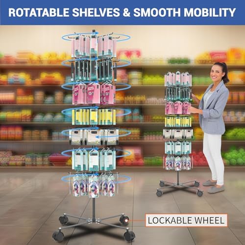 Retail Display Stand 7 Layer - Alloy Steel Jewelry Display for Vendors - 360°Rotating Display Stand for Jewelry, Key Chain, Cotton Candy - Image 4