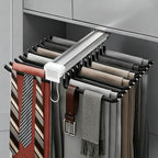 Pull Out Closet Valet Rods, Slide Out Steel Pants Rack Sliding Trouser Rack - Image 5