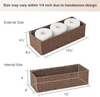 StorageWorks Toilet Tank Basket, Wicker Toilet Paper Baskets, Brown - Image 6