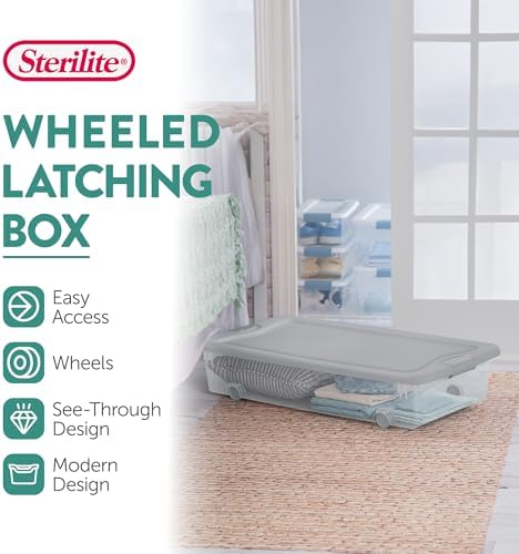 Sterilite Wheeled Latching Box w/Lids for Home & Office, 56 Quart, 8-Pack - Image 3
