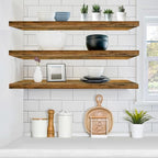 Sorbus Floating Shelves for Wall Storage (48 Inch, 2 Pack, Rustic Brown) - Image 2