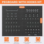 INCLY 70PCS Pegboard Wall Organizer Kit with Metal Panels and 1/4" Hooks - Image 6