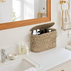 StorageWorks Seagrass Toilet Paper Storage with Lid, Paper Towel Storage - Image 6