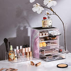 Sorbus Makeup Organizer, 6-Drawer Acrylic 2-Piece Set (Tie Dye) - Image 2