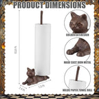Thenshop Cat Paper Towel Holder Brown Cast Iron Toilet Paper Holder 13.47" - Image 2
