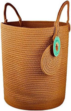 Modern Granny Extra Large Cotton Rope Laundry Hamper 16x22 Inch Dual Secure Woven Handle for Living Room Closet Clothes Blanket Organization - Image 2