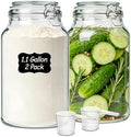 ComSaf Large Glass Jars with Airtight Lids 1.1 Gallon 2 Pack Wide Mouth by ComSaf