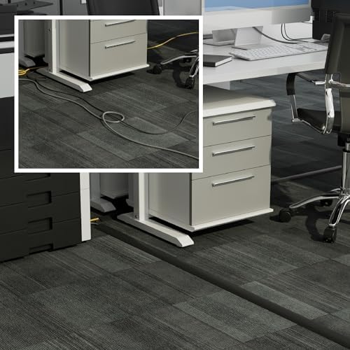 D-Line 30ft Floor Cord Cover, Floor Cable Protector, Extension Cord Cover, Protect Wires & Prevent Cable Trips, Cable Management Solution - Cord Cavity = 0.63" (W) x 0.31" (H) - Black - Image 4
