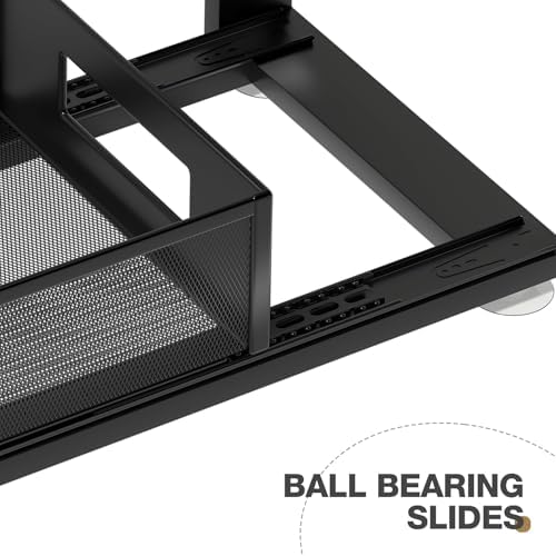 2 Pack 18.5IN-Depth Under Sink Organizer With Next-Gen Ball-Bearing Slides,2-Tier Pull Out Cabinet Storage,Height Adjustable Drawer Shelf for Bathroom,Kitchen,Laundry,Cabinet,Pantry-Black - Image 3
