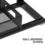 2 Pack 18.5IN-Depth Under Sink Organizer With Next-Gen Ball-Bearing Slides,2-Tier Pull Out Cabinet Storage,Height Adjustable Drawer Shelf for Bathroom,Kitchen,Laundry,Cabinet,Pantry-Black - Image 3