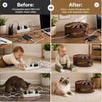 Acacia Wood Cable Management Box, Wooden Hider & Organizer for Power Strip - Image 4