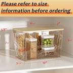 Delamu 2 Set Pantry Organizers and Storage, Trash Bag Holder Under Sink Organizer for 4-13 Gal Bags, Trash Bag Dispenser with Bamboo Top for Onion, Potato, Garlic, Clear (11-7/32"L*7" W*7-1/8"H) - Image 2