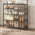 VASAGLE Hall Tree with Shoe Bench, 5-Tier Shoe Rack, 5 Dual Hooks - Image 6