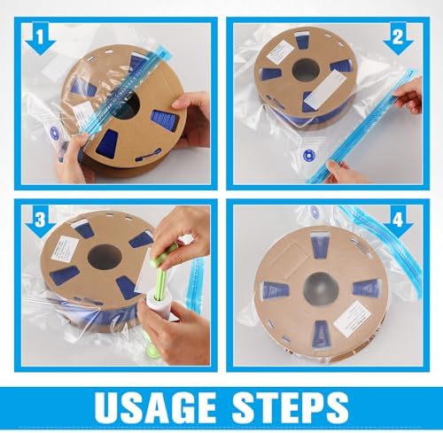 Jetec 70 Pcs 3D Filament Storage Bags Vacuum Sealed Kit Humidity Cards - Image 6