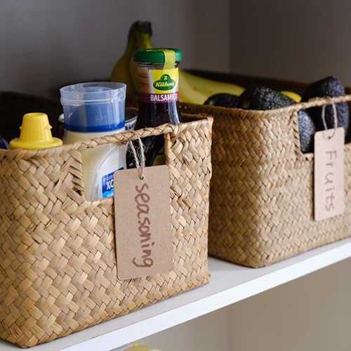 YANGQIHOME Wicker Baskets, [Set of 3] Woven Baskets for Storage, Seagrass Storage Baskets for Organizing with Built-in Handles, Open Storage Bins, Multisize, Natural - Image 5