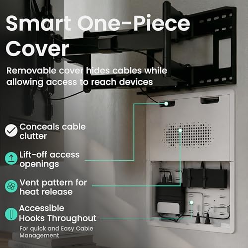 ynVISION.DESIGN 17" Recessed in-Wall Media Box for Clean TV Install - Image 2