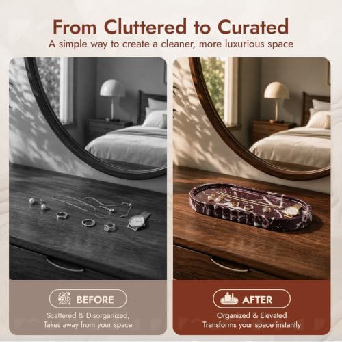 Red Marble Tray, 10" X 5" Bathroom Tray Countertop - Image 6
