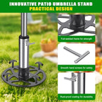 Heavy-Duty Patio Umbrella Stand Base for Up to 2" Poles - Image 4