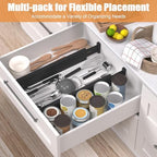 Bamboo Drawer Dividers, Adjustable Drawer Organizers, Fits 17.6–21" Drawers - Image 2