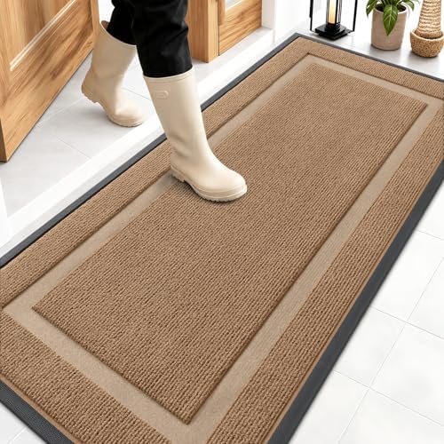 OLANLY Front Door Mat Outside 59x23, All-Season Heavy-Duty Rubber Doormat by OLANLY