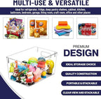 Clear Plastic Storage Bins, Pantry Organizers and Storage Containers Fridge Organizer Bins for Organizing Kitchen Cabinet Organizer Bin Bathroom Freezer Refrigerator Organization - Image 4