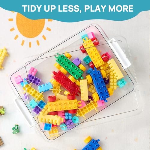 Vtopmart 4 Pack 6 Qt Plastic Storage Bins with Lids, Sensory Bins, White - Image 6