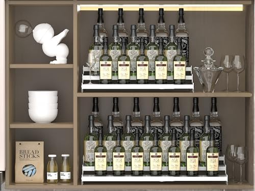 Jojocross Spice Rack Organizer for Cabinet, 3 Tier Expandable shelf, Great for Kitchen Cabinets, Cupboard,Pantry and more,Metal plate with hole (1 Pack/White,9.45" D x 12.8"~24“L x 3.56" H) - Image 3
