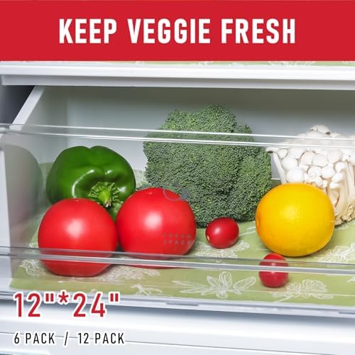 Cooyes Drawer & Shelf Liner for Kitchen Cabinets, Breathable Cloth Material, Machine Washable, Refrigerator Liners with Non-Slip Particles, Keep Produce Fresh Longer, 12 Pack, 12" * 24", Sage Green - Image 6