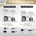 2-Tier Pots and Pans Organizer Under Cabinet Kitchen 15" W *22" D - Image 6