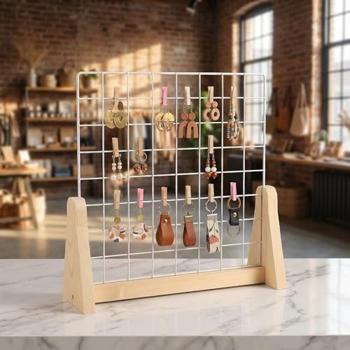 15.7”X15.7” Grid Wall Countertop Display Stand with 20 Clips - Image 2