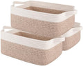 OIAHOMY 3-Pack Storage Baskets for Organizing Woven Small Basket Brown by MasterofSpaceOptimization