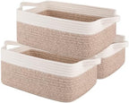 OIAHOMY 3-Pack Storage Baskets for Organizing Woven Small Basket Brown by MasterofSpaceOptimization