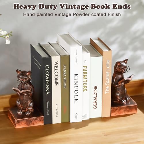 Cat Decorative Bookends, Set of 2 Book Ends for Heavy Books - Image 4