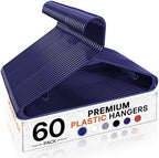 HOUSE DAY Blue Plastic Hangers 60 Pack, Slim Space-Saving Clothes Hangers by HOUSEDAY
