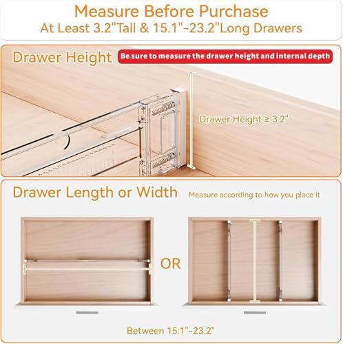 Yieach 12 Pack Clear Expandable Deep Drawer Separators From 15 to 21'' - 3.2 Inch Tall Acrylic Drawer Dividers for Clothes,Dresser Drawer Dividers for Dresser,Baby Nursery,Clothing,Sock or Underwear - Image 4