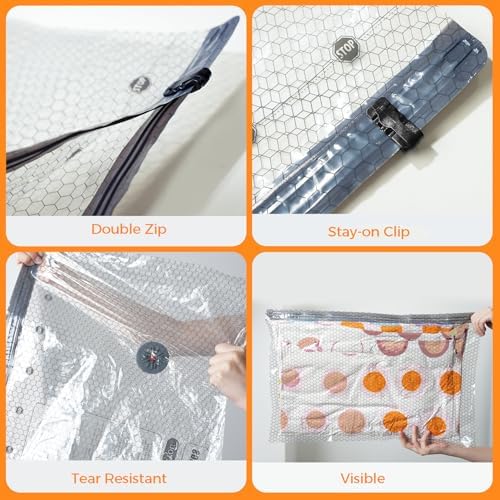 12 Pack Travel Vacuum Seal Bags for Clothing with Cordless Electric Pump, Space Saver Vacuum Storage Bag for Clothes, Carry-on Compression Packing Bag for Luggage Suitcase, Cruise Vacation Essentials - Image 5